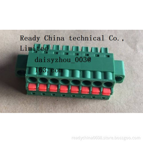 Terminal blocks green ABS plastic and brass terminal blocks